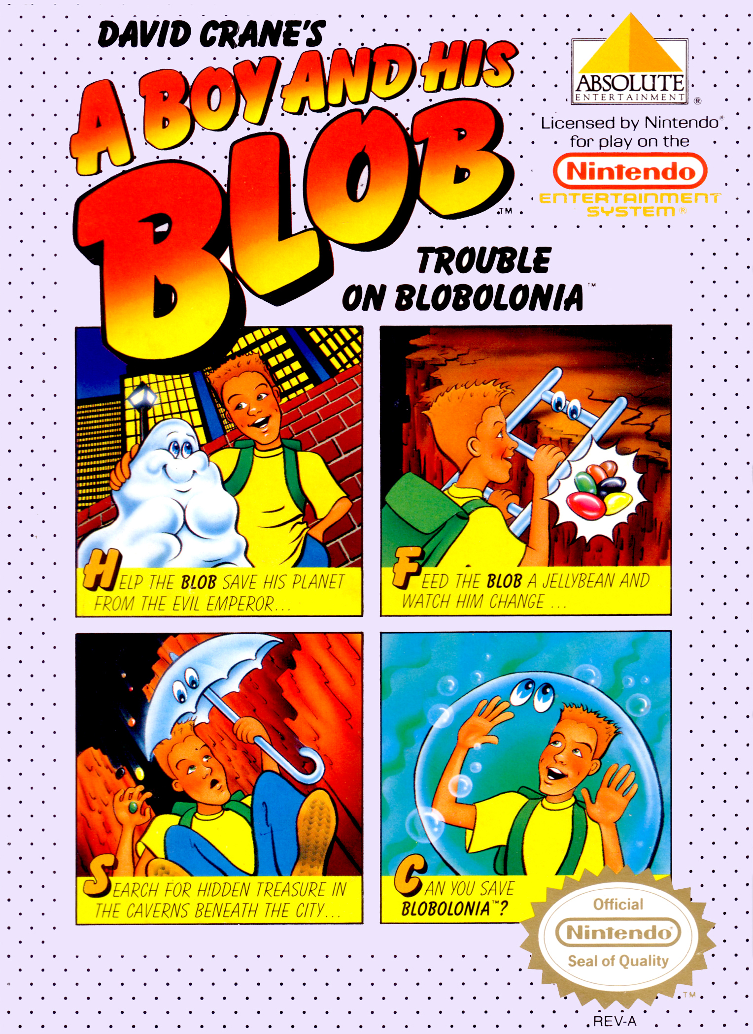 David Crane’s A Boy and His Blob: Trouble on Blobolonia box art