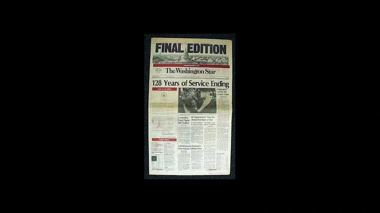 On This Day August 7 1981 – The Washington Star Ceased Publication After 128 Years