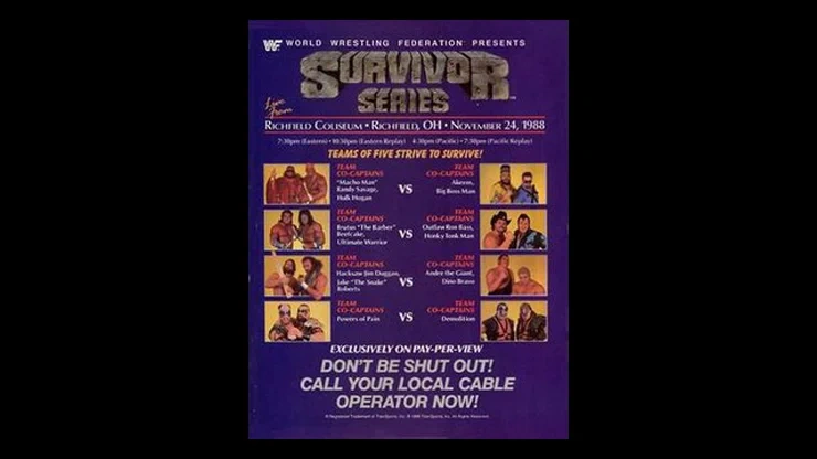 On This Day November 24 1988 – The 2nd Annual WWF Survivor Series Took Place at Richfield Coliseum in Ohio